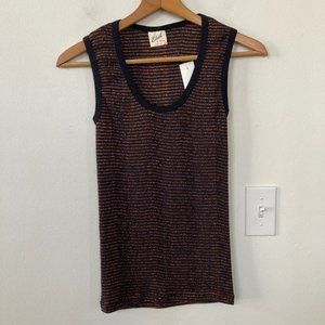 Edith Miller Copper and Navy Stripe Sleeveless Top
